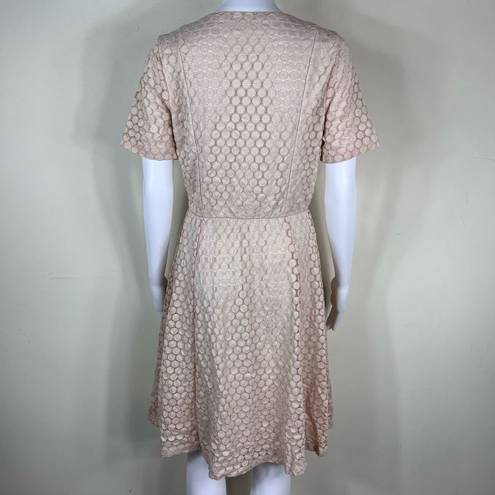 Renee C  Dot Lace Overlay Fit & Flair Dress