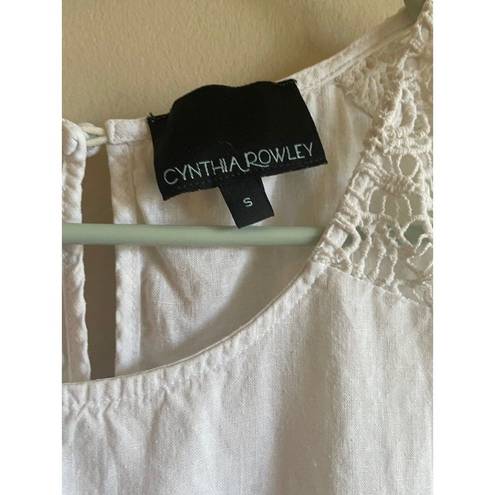 Cynthia Rowley  linen blend womens white tank small