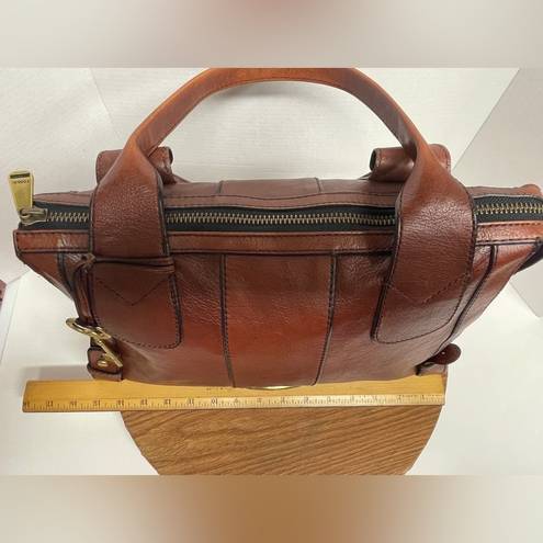 Fossil  Vintage Reissue Weekender Large Distressed Brown Leather Satchel Bag