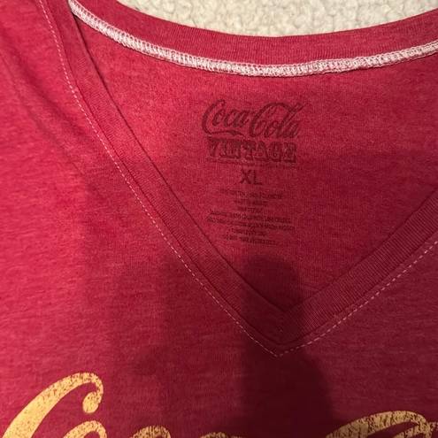 Coca-Cola  Red Fitted V-Neck T-Shirt