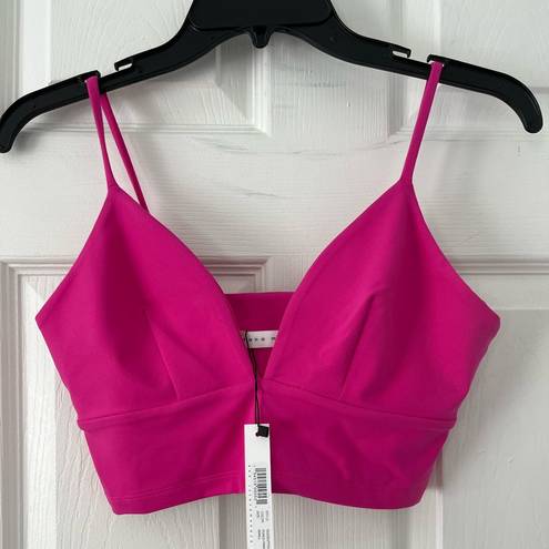 Susana Monaco  Punch Pink V Neck Crop Top