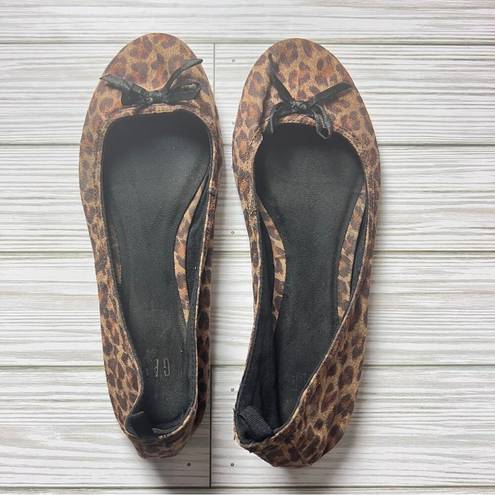 Gap   Women's Animal Print Bow Style Ballet Flats Sz 7