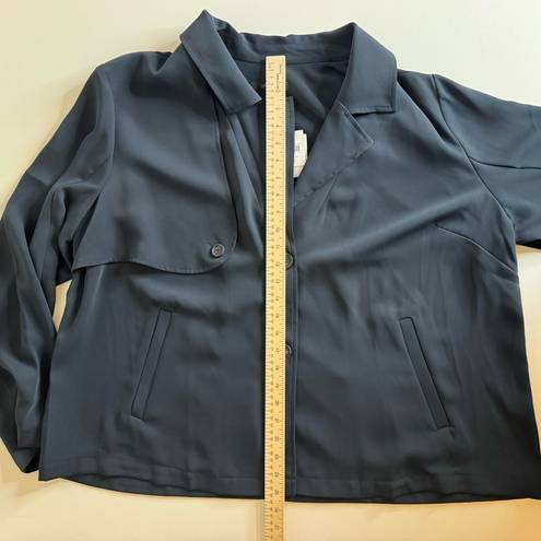 J.Jill NWT  Wearever Collection Easy Care Lightweight Trench Jacket True Navy 2X