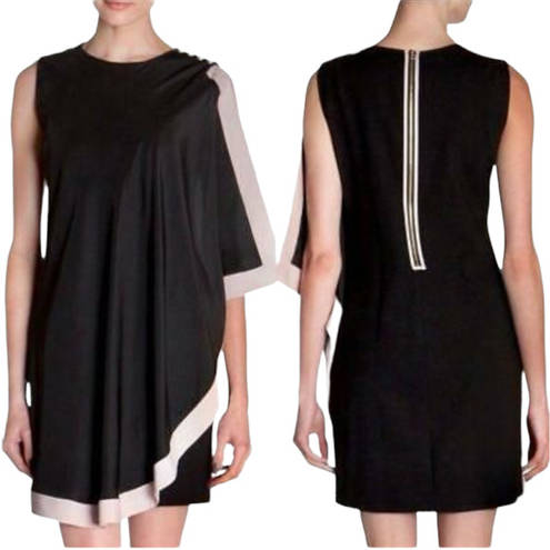 Ted Baker  London Sheath Black Dress with Cape Pink Trim Sleeveless (2) Small EUC