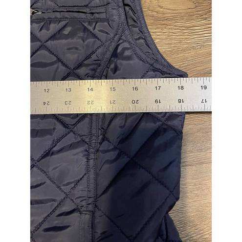 Banana Republic Women's  Navy Blue Quilted Full Zip-Up Field Vest Size Small Prep