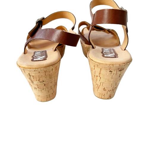 Kork-Ease Kirk’s by  Leather Brie Platform Sandals Brown Size 8 NWT