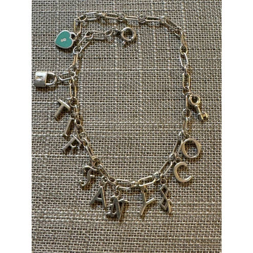 Tiffany & Co. letter charm bracelet enamel heart