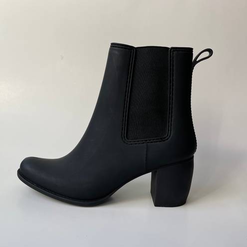 Jeffrey Campbell JC Play Matte Black Rubber Heeled 'Hurricane' Boots