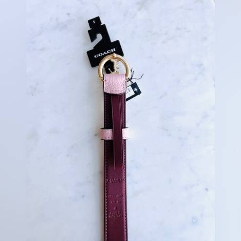 Coach  Horse & Carriage Signature Buckle Belt, Pink, Size Small $128