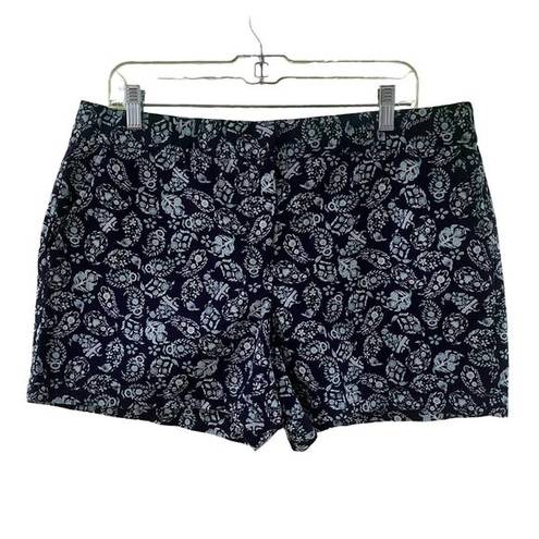 The Loft  Women's Navy And Aqua Original Chino Shorts Size 12. NEW