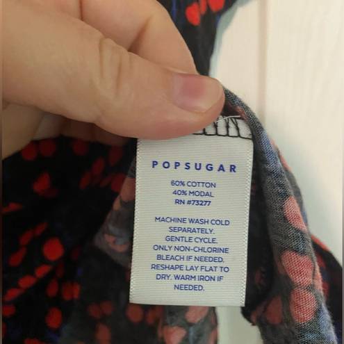 Popsugar  Cherry Dream Women’s Tee shirt Size Xl Red Blue & Black GUC