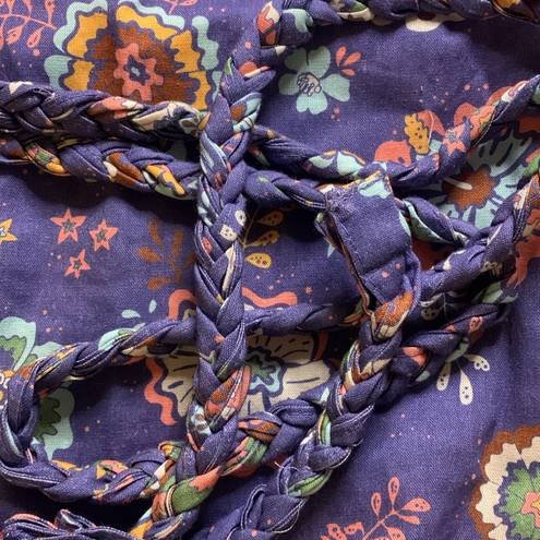 Marine layer  NWT Linen Blend Laney Floral Short Dress Purple Large $128