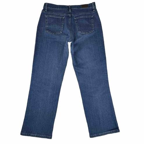 Lee Relaxed Straight Leg At The Waist Jeans Size 12 Short Blue High Rise