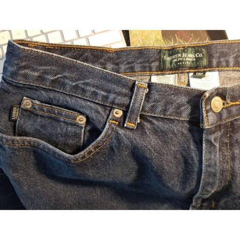 Krass&co Lauren Jeans  Classic Straight Leg Mom Jeans Dark Blue Womens Size 12P 32x27