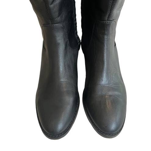 Arturo Chiang  Knee High Buckle Accent Leather Boots, Sz 7