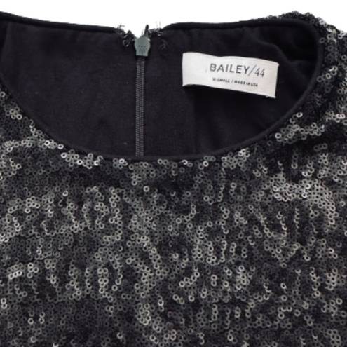 Bailey 44 Top Celebration Black Sequined Crewneck Short Sleeve T-Shirt Size XS