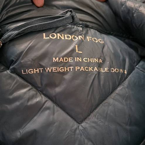 London Fog  Lightweight Packable Down Puffer Jacket Size Large Teal