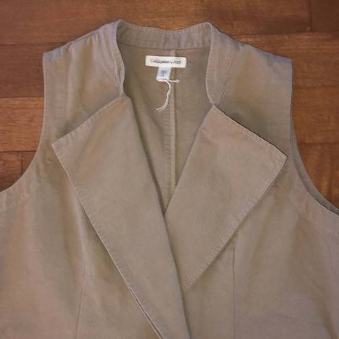 Coldwater Creek A symmetrical vest with button closing by  cotton vest size small