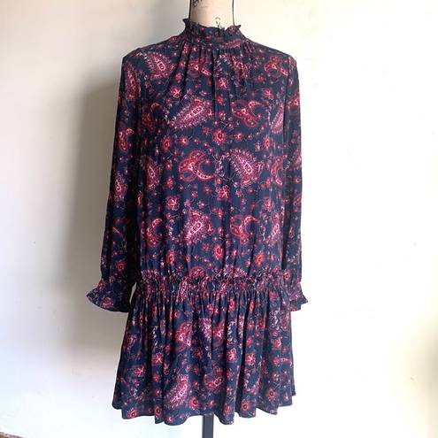 Rebecca Taylor La Vie  Madeleine Drop Waist Paisley Dress Size Small