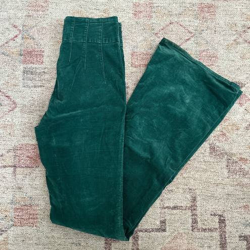 Free People Green Corduroy Flare Pants