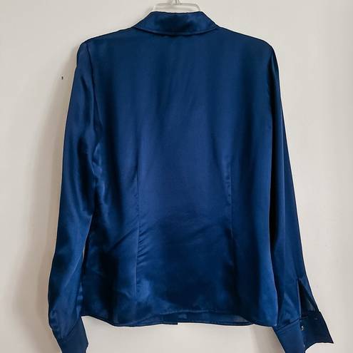 St. John  Collection Navy Silk Blouse