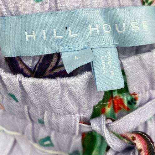 Hill House  Skylar Linen Pants Lavender Sea Creature Pattern High Waist Womens L