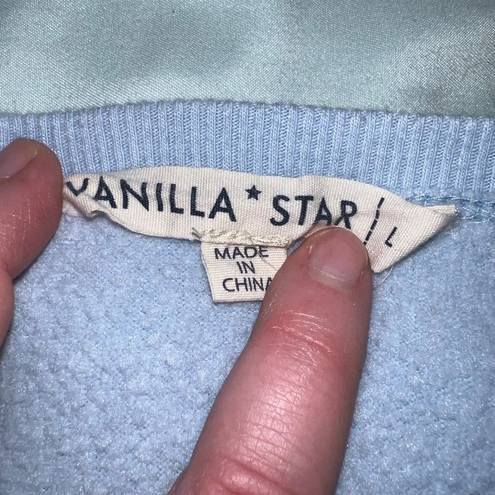 Vanilla Star Jeans Vanilla Star Womens Sweatshirt Long Sleeve Crew Neck Cropped Casual Blue Large