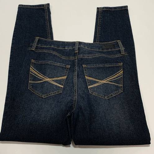 Natural Reflections  Womens Denim Jeans Skinny Mid Rise Dark Wash Size 28