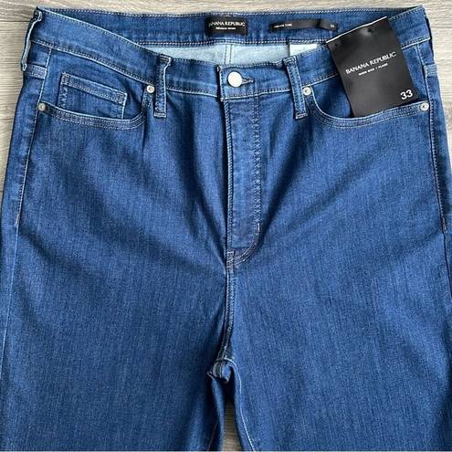 Banana Republic NEW  High Rise Flare Jeans Dark Blue Stretch Denim Plus Size 33