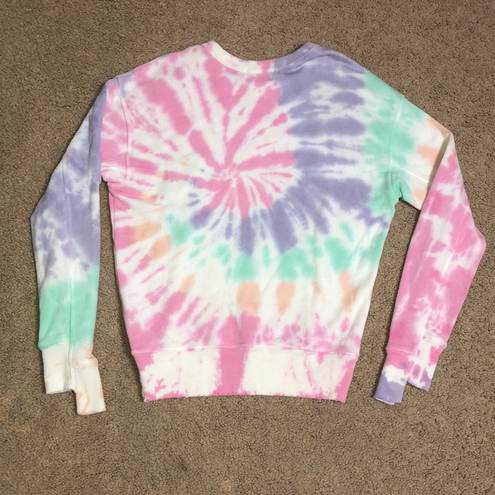 n:philanthropy  Kojak Twist Swirl Tie Dye Pullover Crew Neck Sweatshirt Pink S