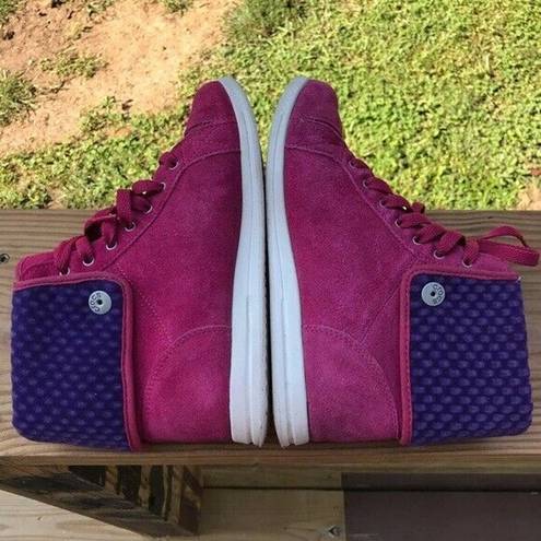 Crocs  Pink Suede Fold Over High Top Sneakers Womens Size 6