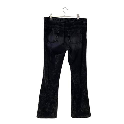 DKNY  Y2K Black Mixed Media Velvet Denim Flared Jeans 11