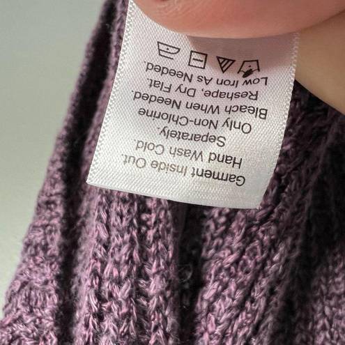 Coldwater Creek  Linen Rayon Open Short Sleeve Knit Cardigan Purple S