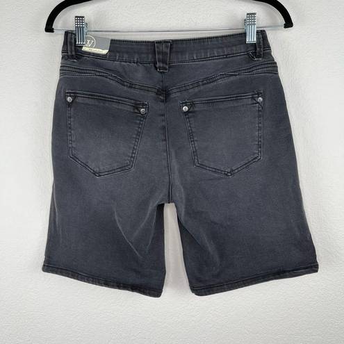 Bermuda Ab Solution Mid Rise Black Denim Roll Cuff  Shorts Size 2 28 Waist NWT