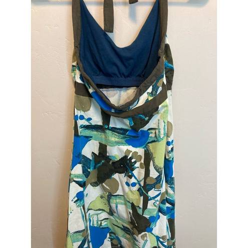 Patagonia  Colorful Abstract Design Halter Midi Length Summer Dress Size Small