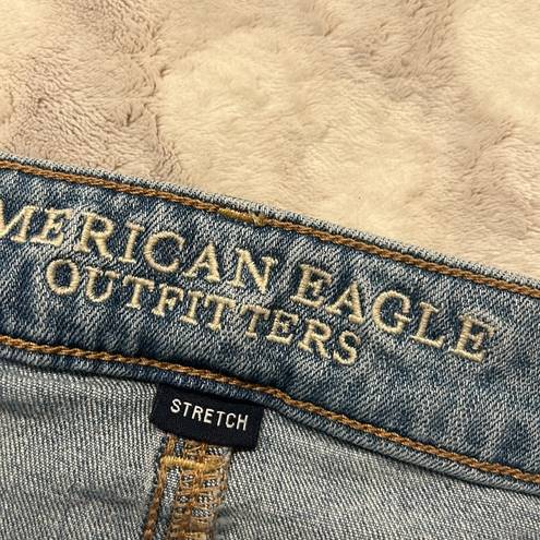 American Eagle  Stretch Hi Rise Kick Crop Jeans Size 10 Distressed
