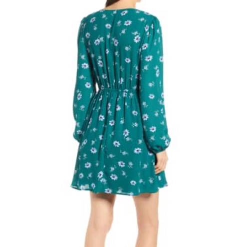 The Row  A Teal Floral Ruched Waist mini Dress