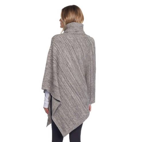 Barefoot Dreams Cozychic Point Dume Poncho Heather Gray 801 Turtleneck One Size