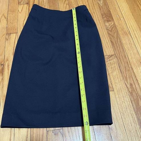 MM.LaFleur M.M. LaFleur The Cobble Hill Washable Wool Twill Navy Blue Pencil Career Skirt