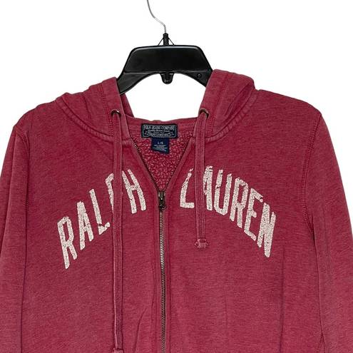 Polo  Jeans Co. Full Zip Sweatshirt Jacket Size Large Red Ralph Lauren Lettering