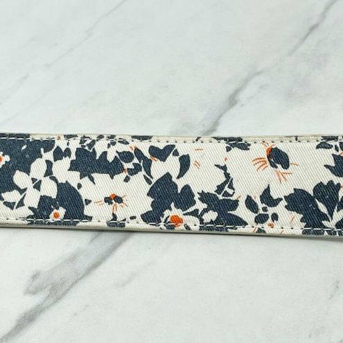 White and Floral Reversible Belt Size XS