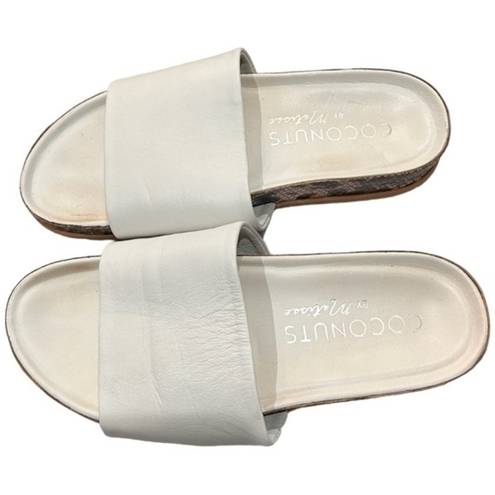 Coconuts by Matisse  Women's‎ Shift Leather Slip On Slide Sandals White Size 6M