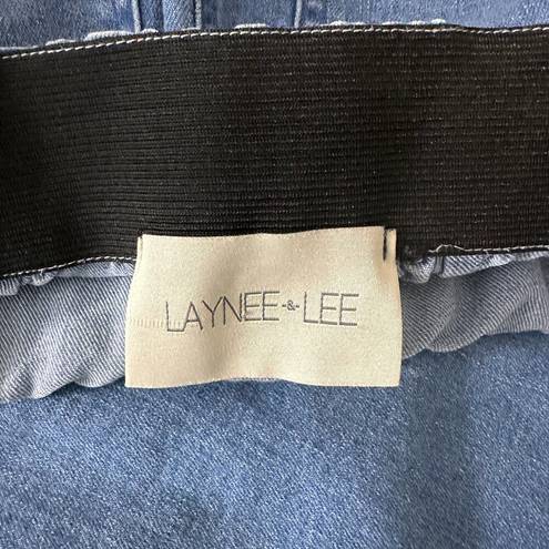 Lee Laynee &  High Rise Pull On Frayed Hem Bell Bottom Jeans Sz S
