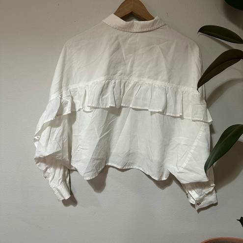 Pilcro  ruffle crop blouse