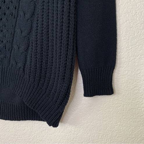 SO NWT  Kohl’s Black Cable Knit Black Long Sleeves Pullover Women’s Sweater