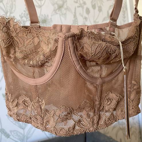 SKIMS  LACE UNLINED BALCONETTE CORSET BA-BAL 3335 SIENNA Size XS