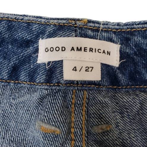 Good American  Womens 4/27 Good Vintage Raw Hem Straight Leg Jeans NEW