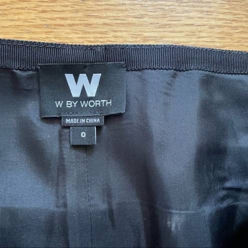 W By Worth  Black‎ Faux Leather Skirt, Sz 0