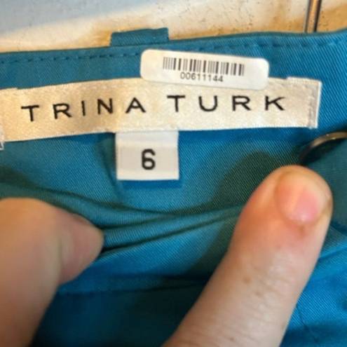 Trina Turk  Skirt Women's 6 Mini Blue Pencil Skirt