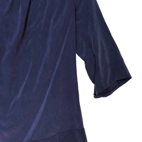 L'Agence  Sz XS Monroe Off Shoulder Silk Blouse Blue Ruffle Pullover 4677CD1 Top